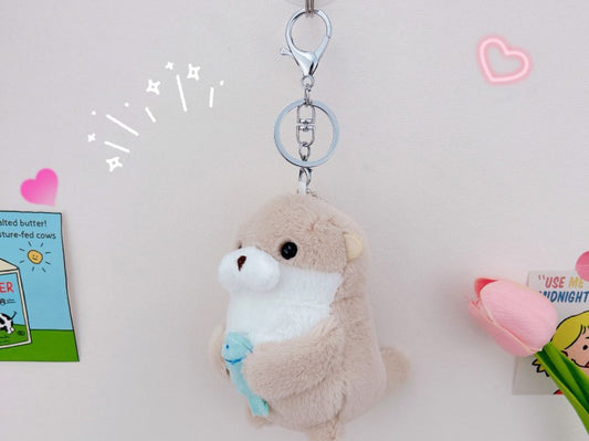 Cute Plush Toy - Wishing Fish Otter Keychain Pendant, Creative Hanging Decoration