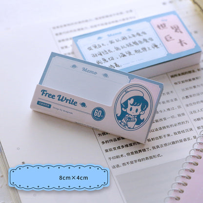 Multi-Function Memo Pad - 60 Sheets Cute Girl Design for Notes and Journaling