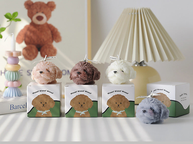 Teddy Dog Scented Candle - Cute and Creative Aromatherapy Gift, Handcrafted Animal-Shaped Candle