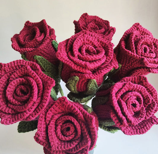 Handwoven DIY Rose Flowers - Artificial Wall Decor and Photography Props