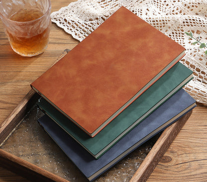 A5 Leather Notebook - Business Office Journal, Minimalist Meeting Planner