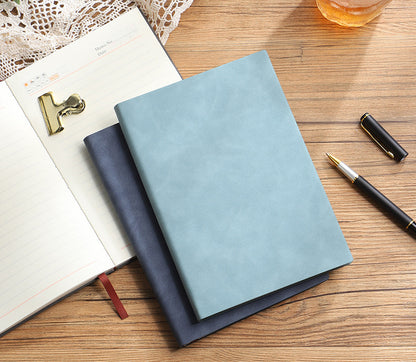 A5 Leather Notebook - Business Office Journal, Minimalist Meeting Planner