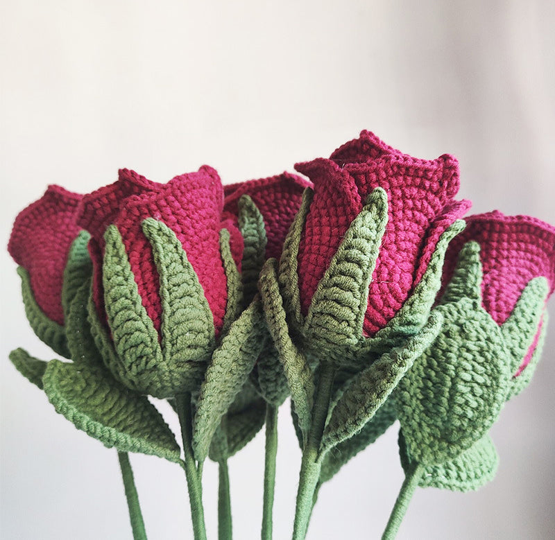 Handwoven DIY Rose Flowers - Artificial Wall Decor and Photography Props