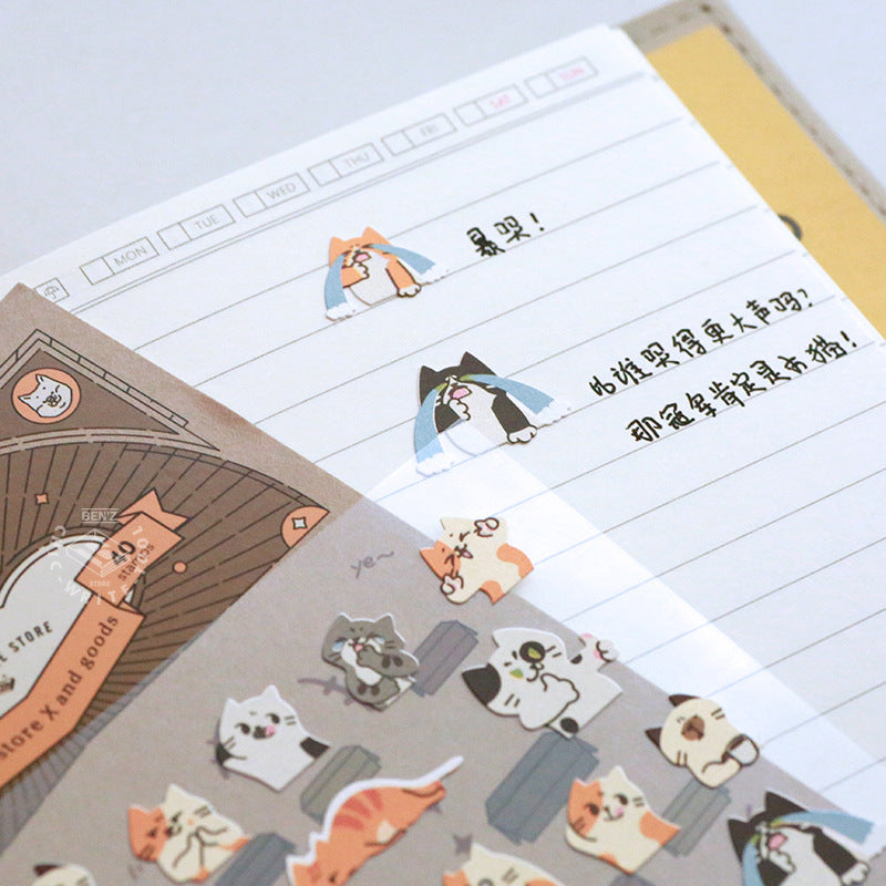 Cute Cat and Shiba Inu Emoji Stickers - Pearlized Decorative Planner Stickers