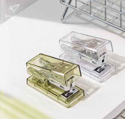 Mini Transparent Stapler - Portable, Handheld, High Visual Appeal for Students