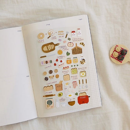 Suatelier Korean Stickers - Breakfast and Bakery Decorative Planner Stickers (1083)