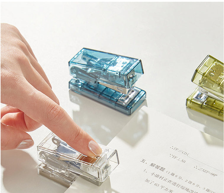 Mini Transparent Stapler - Portable, Handheld, High Visual Appeal for Students