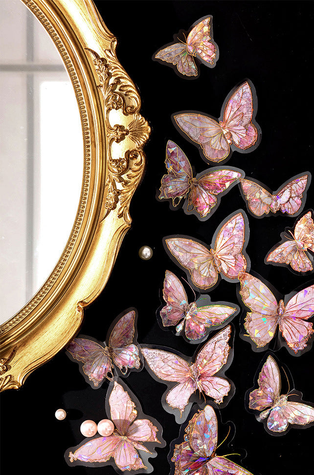 PET Sticker Pack - Boundless Butterfly Series, Gold Butterfly Stickers