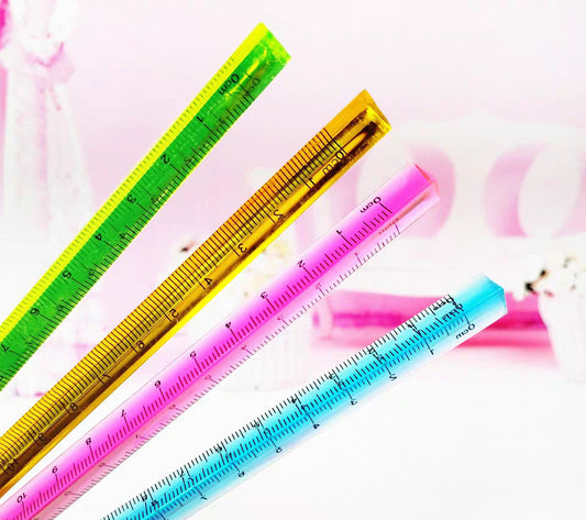 15 cm Plastic Colour Ruler - Clear Markings for Precise Measurement