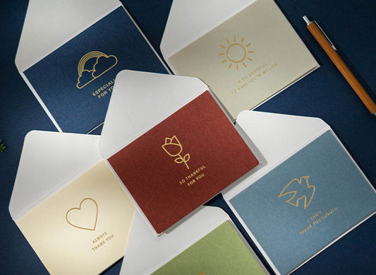 Minimalist Folded Greeting Cards - Holiday, Birthday, and Thank You Cards