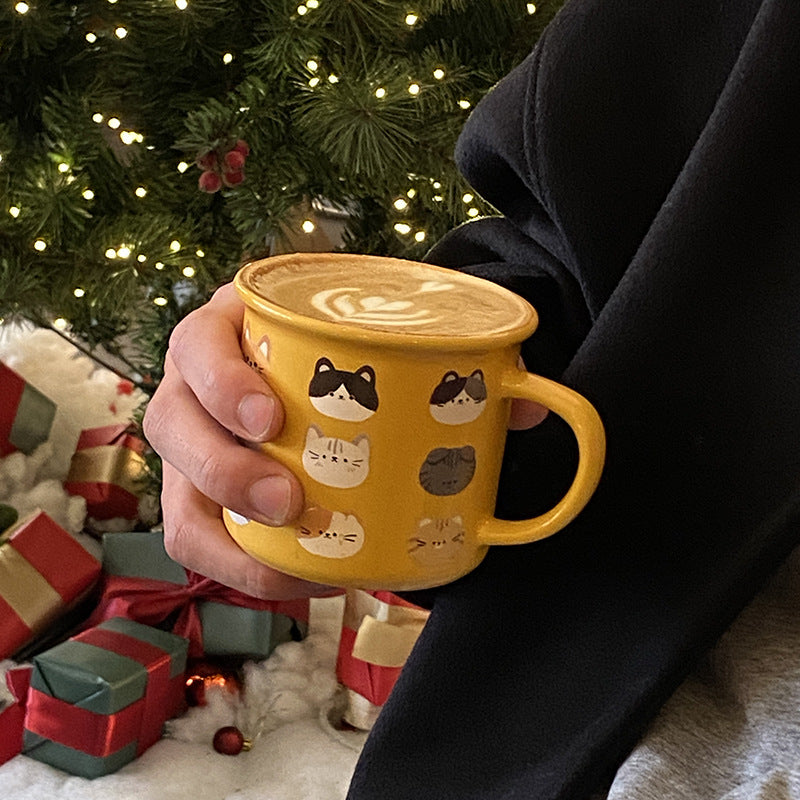 Cute Cat Ceramic Mug - 270ml Coffee Cup, Unique Gift