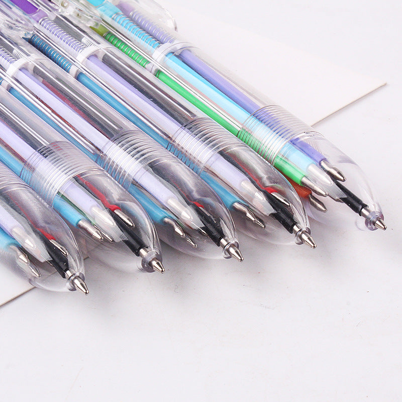 6-Color Ballpoint Pen - Multicolor Retractable Pen for Note-Taking and Creative Projects