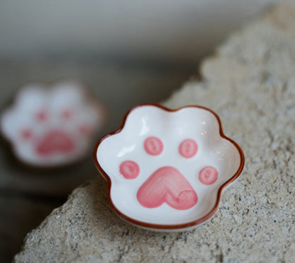 Cat Paw Sauce Dish - Japanese-Style Cute Small Plates for Condiments, Snacks, Trinkets