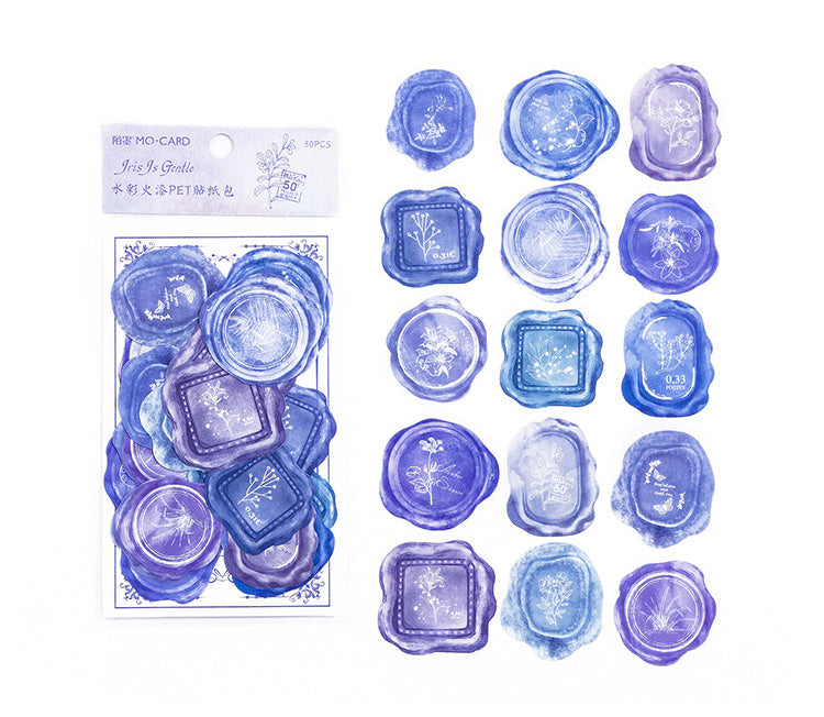 Wax Seal Style PET Sticker Pack - Artistic Envelope and Gift Decoration Seals