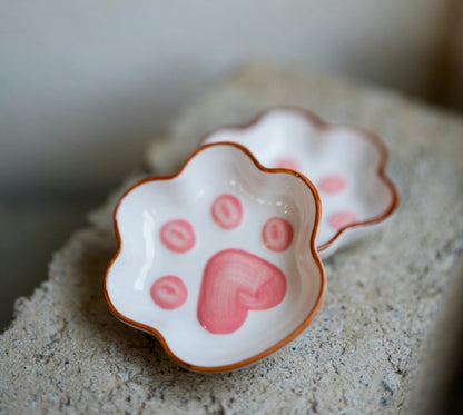 Cat Paw Sauce Dish - Japanese-Style Cute Small Plates for Condiments, Snacks, Trinkets