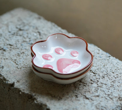 Cat Paw Sauce Dish - Japanese-Style Cute Small Plates for Condiments, Snacks, Trinkets