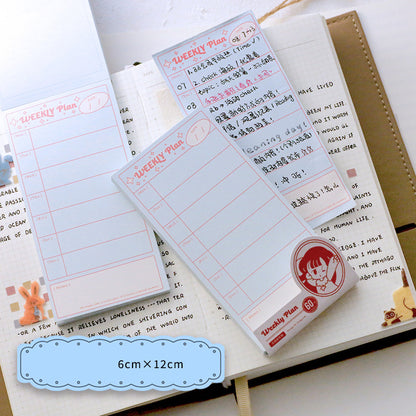 Multi-Function Memo Pad - 60 Sheets Cute Girl Design for Notes and Journaling