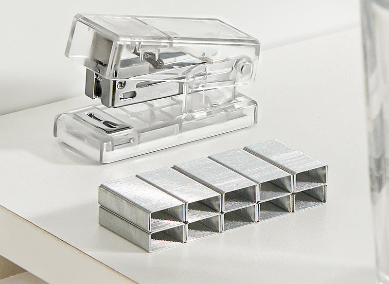 Mini Transparent Stapler - Portable, Handheld, High Visual Appeal for Students