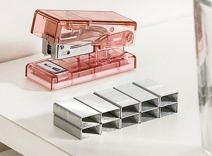 Mini Transparent Stapler - Portable, Handheld, High Visual Appeal for Students